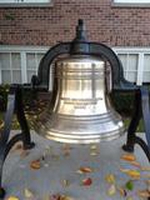 Refinished Bell in front of Town Hall